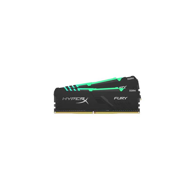 Kingston HyperX Fury RGB 32GB Black Heatsink (2x16GB) DDR4 3000MHz DIMM System Memory