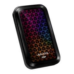 ADATA SE770G 512GB External RGB SSD, USB 3.2 Gen2 Type-C (USB-A Adapter), R/W 1000/800 MB/s, Windows/Mac/Android Compatible