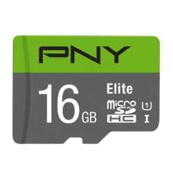 PNY microSDXC Elite 16GB Micro SDXC Card with SD Adapter, UHS-I Class 10