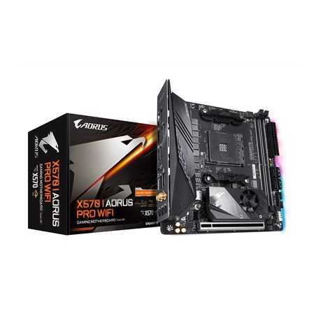 Gigabyte X570 I AORUS PRO WIFI AMD Socket AM4 Mini ITX HDMI/DisplayPort DDR4 Dual PCIe 4.0 M.2 WiFi 6 RGB Motherboard