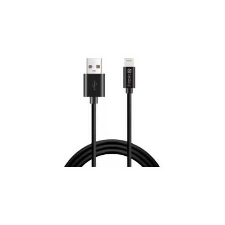 Sandberg Apple Approved Lightning Cable, 1 Metre, Black, 5 Year Warranty