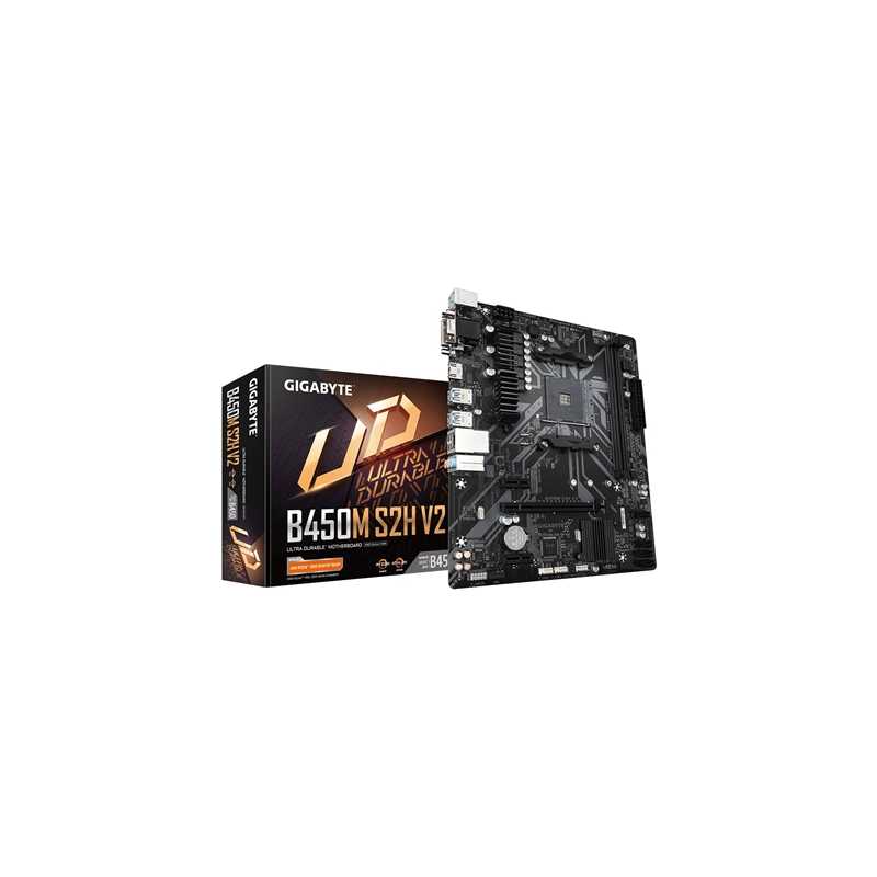 Gigabyte B450M S2H V2 AMD Socket AM4 VGA/HDMI/DVI-D Micro ATX M.2 Motherboard