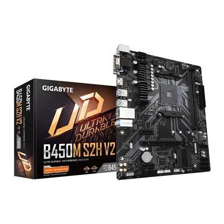 Gigabyte B450M S2H V2 AMD Socket AM4 VGA/HDMI/DVI-D Micro ATX M.2 Motherboard