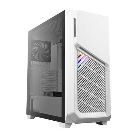 Antec DP502 FLUX White Mid Tower 2 x USB 3.0 Tempered Glass Side Window Panel White Case with RGB LED Lighting