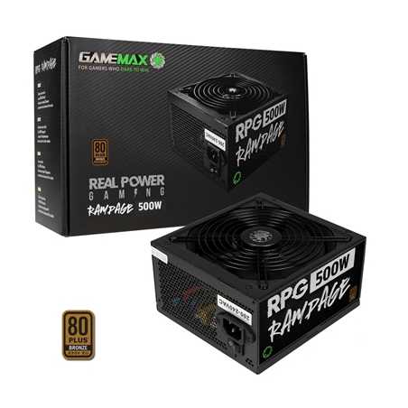 GameMax RPG Rampage 500W 140mm Ultra Silent Fan 80 PLUS Bronze PSU