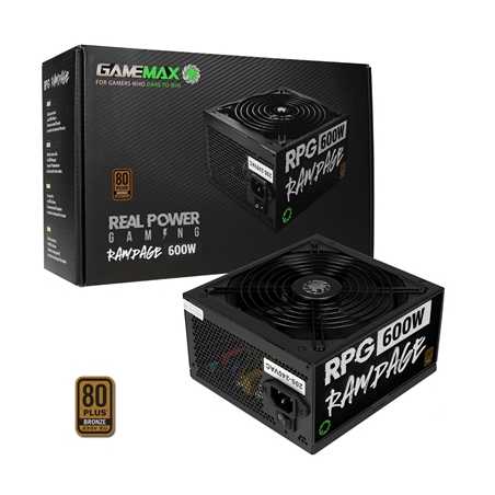 GameMax RPG Rampage 600W 140mm Ultra Silent Fan 80 PLUS Bronze PSU