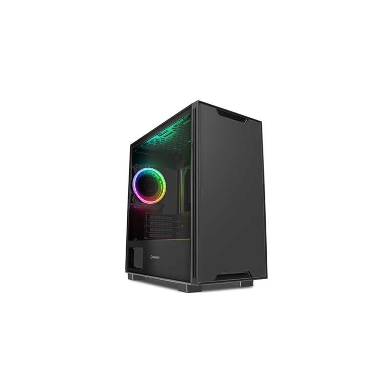 GameMax Commando Micro Tower 1 x USB 3.0 / 2 x USB 2.0 Tempered Glass Side Window Panel Black Case with Addressable RGB LED Fan