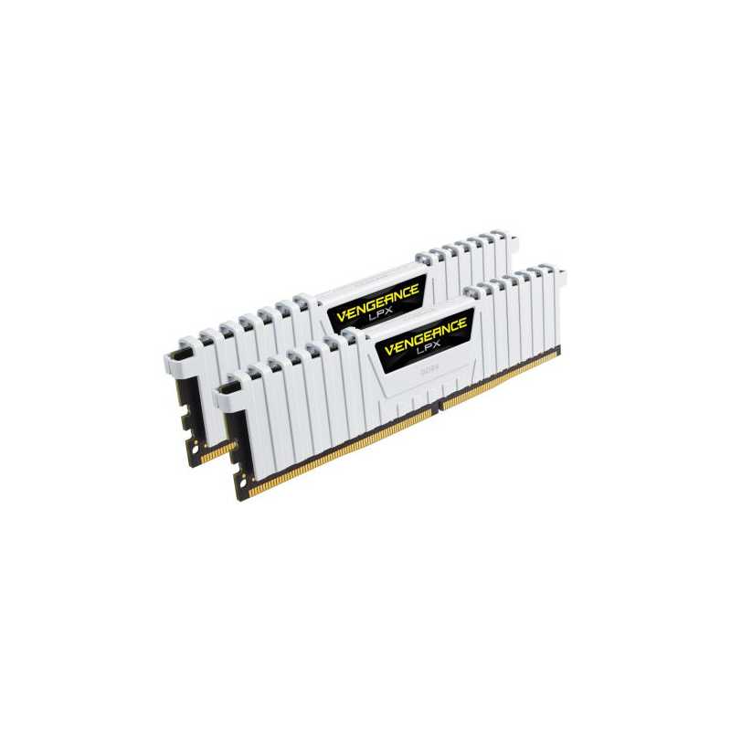 Corsair Vengeance LPX 16GB Kit (2 x 8GB), DDR4, 3000MHz (PC4-24000), CL16, XMP 2.0, DIMM Memory, White
