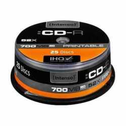 Intenso CD-R, 700MB/80 Minutes, 52x Speed, Printable, Cake Box of 25
