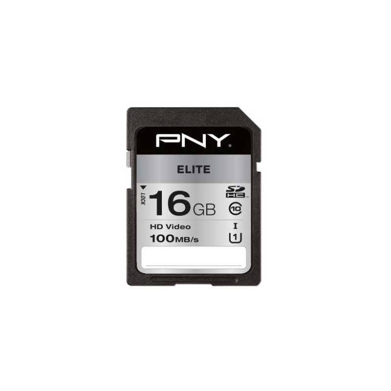 PNY Elite SDHC 16GB SD Card, UHS-I Class 10