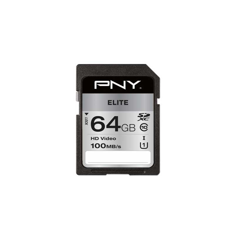 PNY Elite SDHC 64GB SD Card, UHS-I Class 10