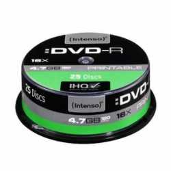 Intenso DVD-R, 4.7GB/120 Minutes, 16x Speed, Single Layer, Printable, Cake Box of 25