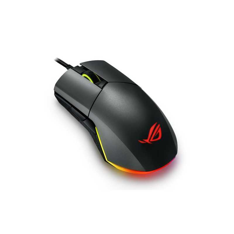 Asus ROG Pugio Wired Optical Gaming Mouse, 7200 DPI, Omron Switches, Ambidextrous, RGB Lighting