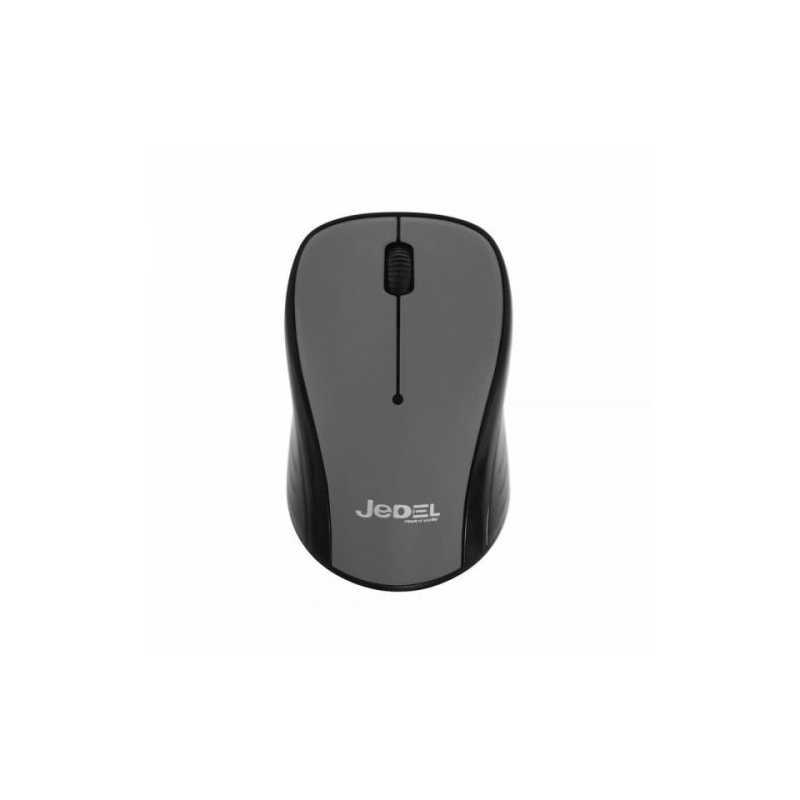 Jedel W920 Wireless Optical Mouse, 1000 DPI, Nano USB, 3 Buttons, Deep Grey & Black