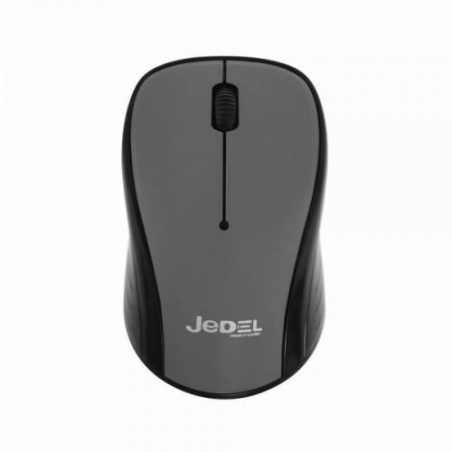 Jedel W920 Wireless Optical Mouse, 1000 DPI, Nano USB, 3 Buttons, Deep Grey & Black