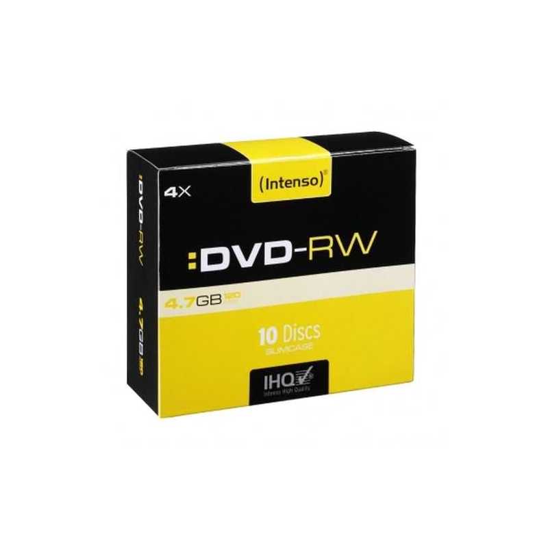 Intenso DVD-RW, Re-writable, 4.7GB/120 Minutes, 4x Speed, Single Layer, Slim Case of 10