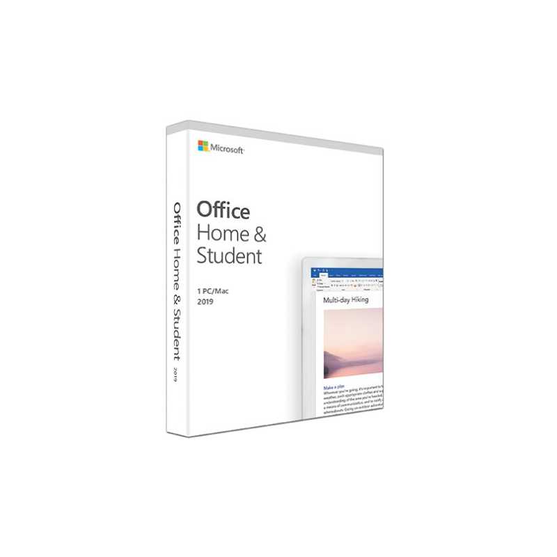 Microsoft Office 2019 Home & Student, PKC (OEM), 1 Licence, Medialess