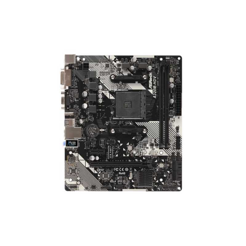 Asrock A320M-HDV R4.0, AMD A320, AM4, Micro ATX, 2 DDR4, VGA, DVI, HDMI, M.2