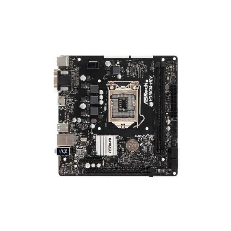 Asrock H310CM-HDV, Intel H310, 1151, Micro ATX, DDR4, VGA, DVI, HDMI