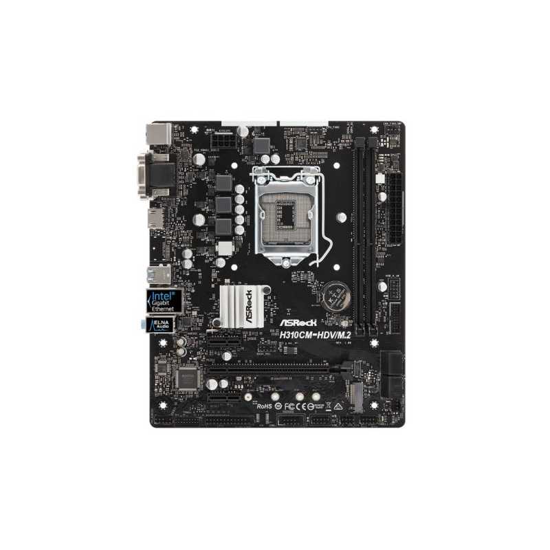 Asrock H310CM-HDV/M.2, Intel H310, 1151, Micro ATX, DDR4, VGA, DVI, HDMI, M.2