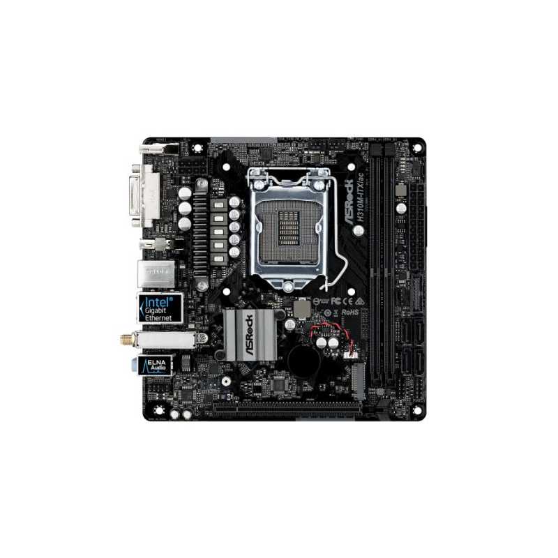 Asrock H310M-ITX/AC, Intel H310, 1151, Mini ITX, 2 DDR4, DVI, HDMI, DP, Wi-Fi,  M.2