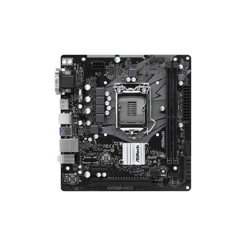 Asrock H410M-HDV, Intel H410, 1200, Micro ATX, 2 DDR4, VGA, DVI, HDMI