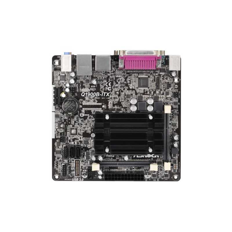 Asrock Q1900B-ITX, Integrated Intel Quad J1900, Mini ITX, DDR3 SODIMM, Serial & Parallel Port