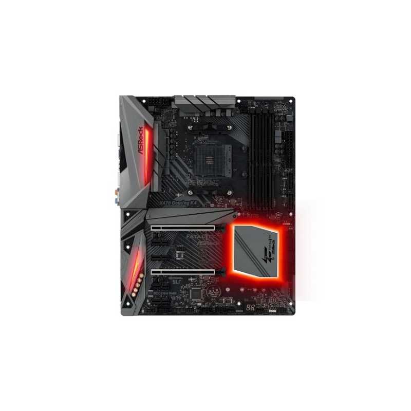 Asrock X470 GAMING K4, AMD X470, AM4, ATX, DDR4, HDMI, SLI/XFire, Dual M.2, RGB Lighting, M.2