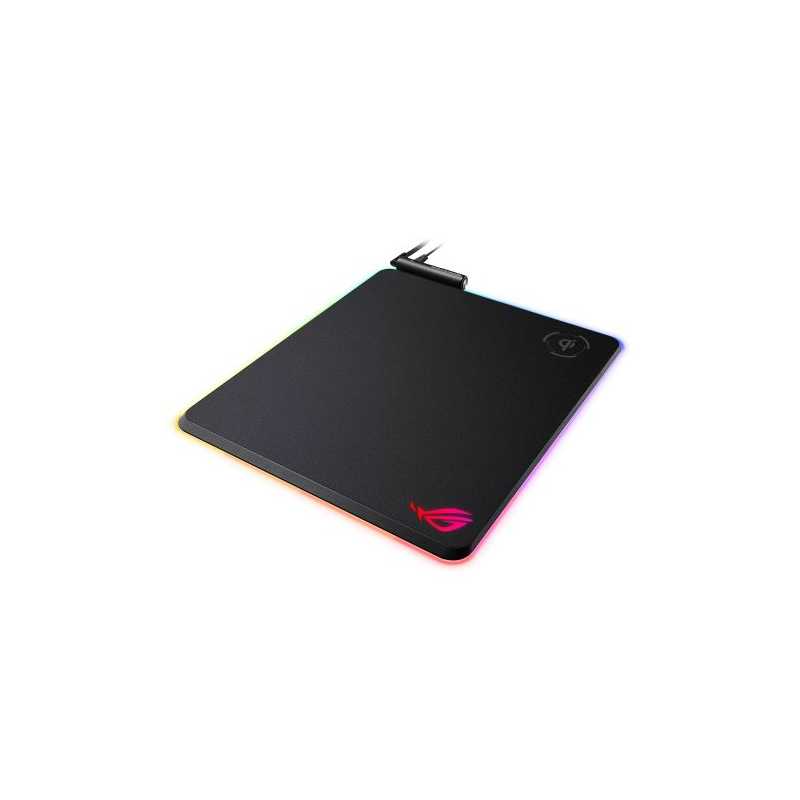 Asus Rog Balteus Rgb Gaming Mouse Pad With Qi Wireless Charging Customisable Lighting Non Slip Usb Passthrough 370 X 3 X 7