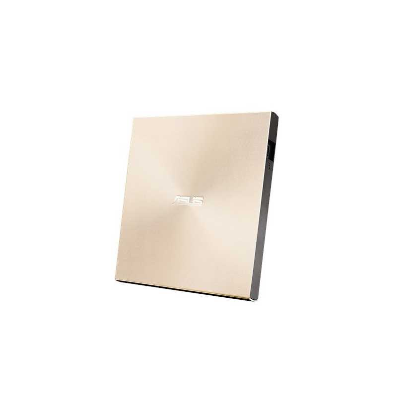 Asus (ZenDrive U9M) External Slimline DVD Re-Writer, USB-A / USB-C, 8x, Black, M-Disc Support, Cyberlink Power2Go 8, Gold