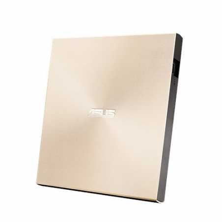 Asus (ZenDrive U9M) External Slimline DVD Re-Writer, USB-A / USB-C, 8x, Black, M-Disc Support, Cyberlink Power2Go 8, Gold