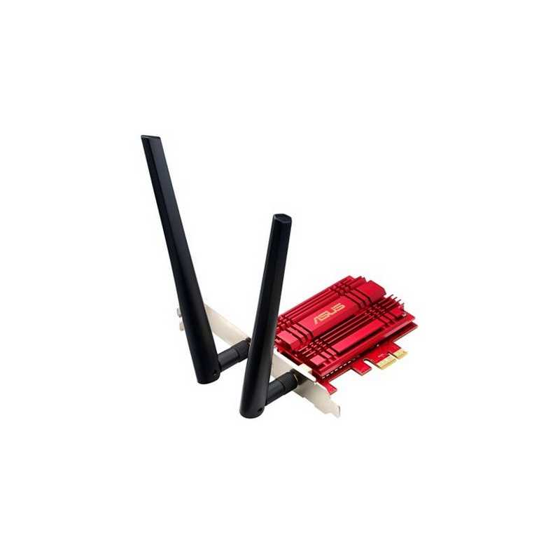 Asus (PCE-AC56) AC1300 (400+867) Wireless Dual Band PCI Express Adapter, 2 Antennas, External Base