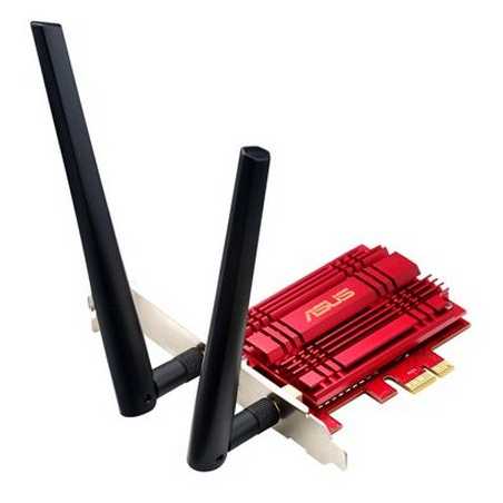 Asus (PCE-AC56) AC1300 (400+867) Wireless Dual Band PCI Express Adapter, 2 Antennas, External Base