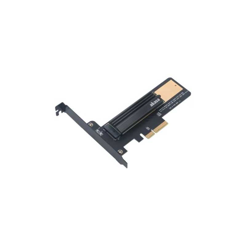 Akasa M.2 SSD to PCIe Adapter Card with Heatsink Cooler, Low Profile Bracket