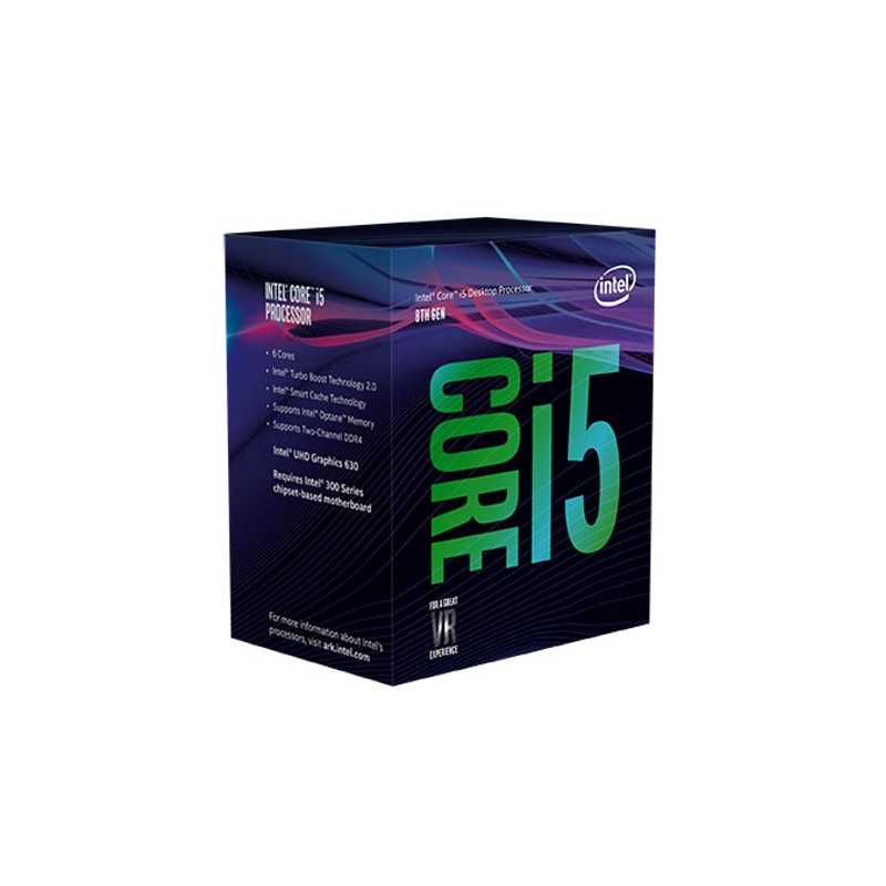 Intel Core i5-8400 CPU, 1151, 2.8 GHz (4.0 Turbo), 6-Core, 65W, 14nm, 9MB Cache, UHD GFX, Coffee Lake