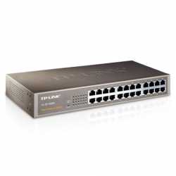 TP-LINK (TL-SF1024D) 24-Port 10/100 Unmanaged Desktop/Rackmount Switch, Steel Case 