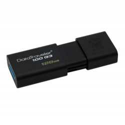 Kingston 128GB USB 3.0 Memory Pen, DataTraveler 100 G3, Black, Sliding Cap
