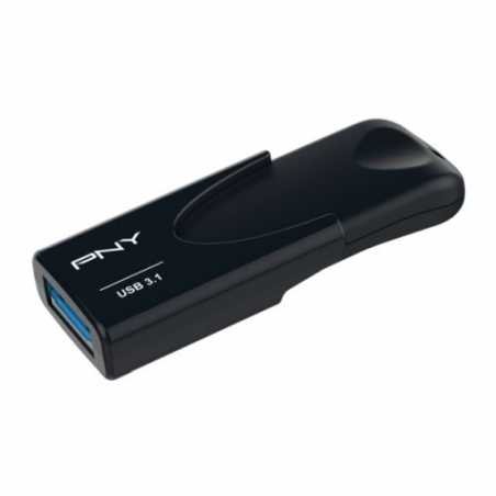 PNY 128GB USB 3.1 Memory Pen, Attache 4, Capless Sliding Design, Black