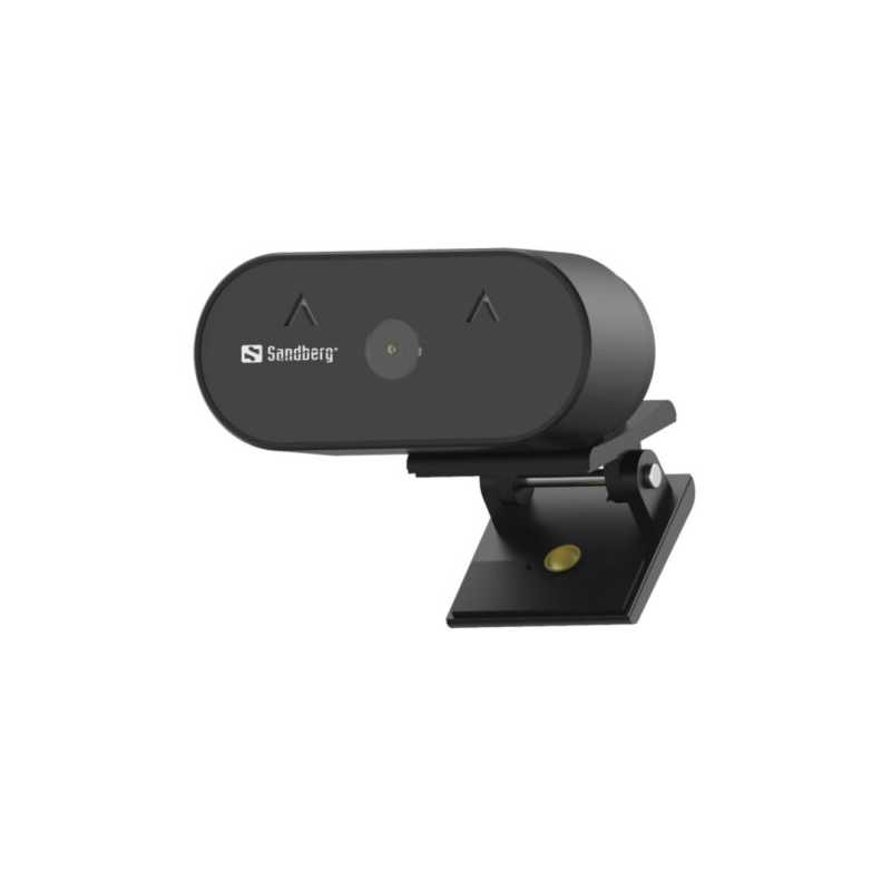 Sandberg USB FHD Wide Angle Webcam with Mic, 2MP, 30fps, Glass Lens, Auto Adjusting, 120° Viewing Angle, 5 Year Warranty