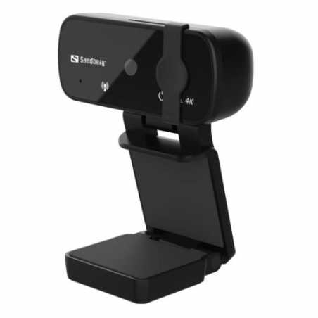 Sandberg USB Webcam Pro+ 4K with Omni-directional Mics, 8MP, Full HD 4K, Glass Lens, Autofocus & Light Correction, Lens Cover, 5