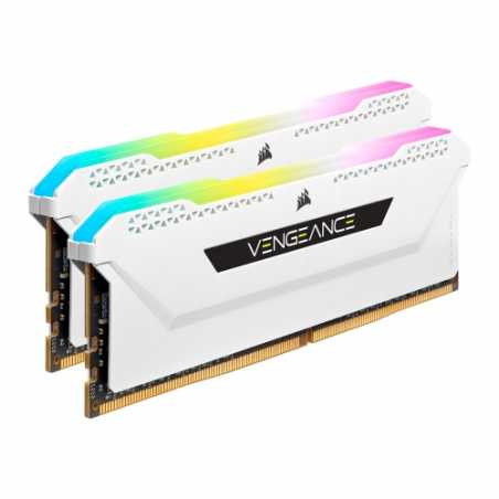 Corsair Vengeance RGB Pro SL 32GB Memory Kit (2 x 16GB), DDR4, 3200MHz (PC4-25600), CL16, XMP 2.0, White