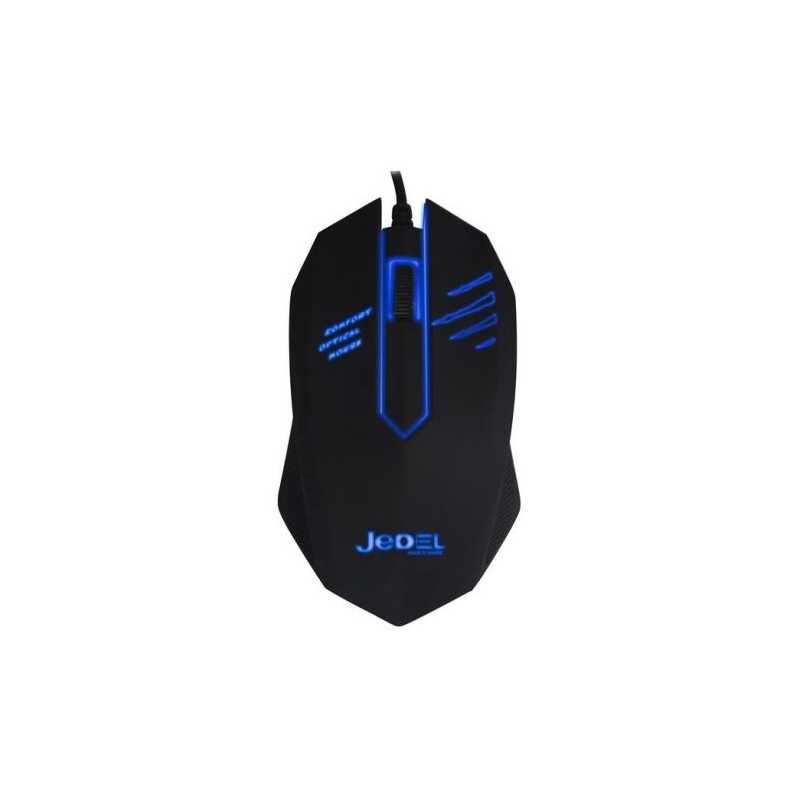 Jedel (M20) Wired Optical LED Gaming Mouse, 2000 DPI, USB, Black, Blue LED