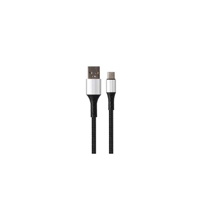 VCOM USB 3.0 A (M) to USB 3.1 C (M) 1m Black & Silver Retail Packaged Data Cable