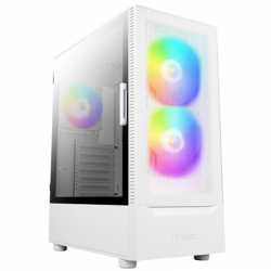 Antec NX410 Mid Tower 1 x USB 3.0 / 2 x USB 2.0 Tempered Glass Side Window Panel White Case with Addressable RGB LED Fans