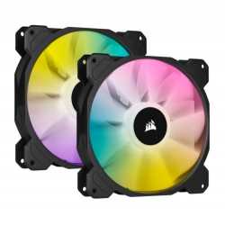Corsair iCUE SP140 RGB ELITE Performance 14cm PWM RGB Case Fans x2, 8 ARGB LEDs, Hydraulic Bearing, Lighting Node CORE Included