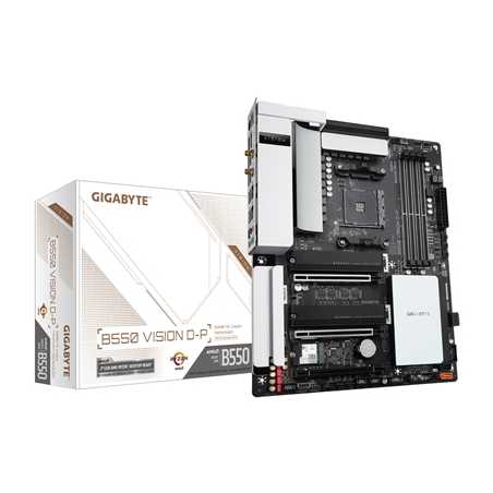 Gigabyte B550 VISION D-P AMD Socket AM4 ATX DisplayPort/HDMI Dual 2.5G LAN M.2 USB 3.2 Type-C Wi-Fi 6 Creator Motherboard