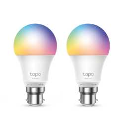 TP-LINK (Tapo L530B 2-Pack) Wi-Fi LED Smart Multicolour Light Bulb, Dimmable, App/Voice Control, Bayonet Fitting