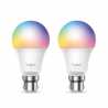 TP-LINK (Tapo L530B 2-Pack) Wi-Fi LED Smart Multicolour Light Bulb, Dimmable, App/Voice Control, Bayonet Fitting
