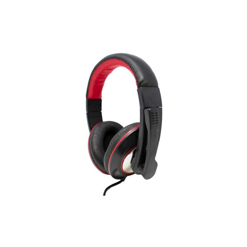 Jedel Gaming Headset, USB, 40mm Drivers, Adjustable mic, Inline Controls, Black/Red