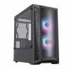 Cooler Master MasterBox MB320L ARGB Micro Tower 2 x USB 3.2 Gen 1 Edge-to-Edge Tempered Glass Side Window Panel Black Case with 